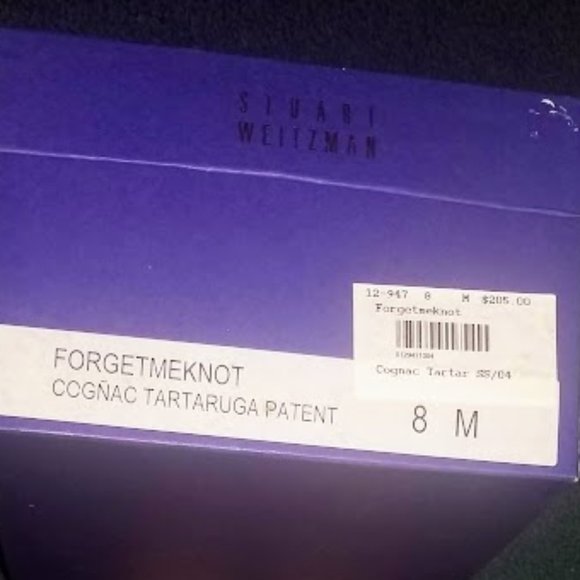 STUART WEITZMAN | Sandal | “Forgetmeknot” | Cognac tartar | Kitten Heel | Size 8 - Picture 15 of 16